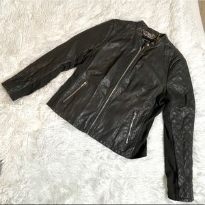 Black Rivet Faux Leather Jacket